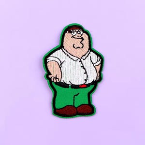 Peter Family Guy Patch Iron On 1pc, Funny Cartoon Badge, Animation Father Patch, Peter Griffin Patch Gifts Jeans Jacket Cool Hat Applique