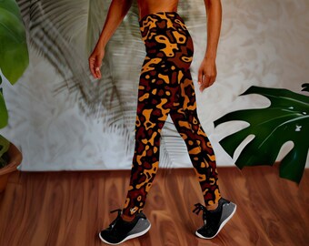 Leggings de yoga: diseño versátil y moderno de "Jungle Trekker", hasta el tobillo, cintura alta, elástico "Destout Chic", ecológico de Ricky D
