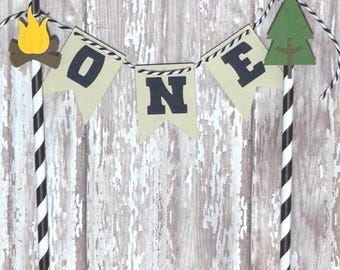 one happy camper cake topper | camping birthday banner | camping first birthday | happy camper | camp party | one happy camper cake topper