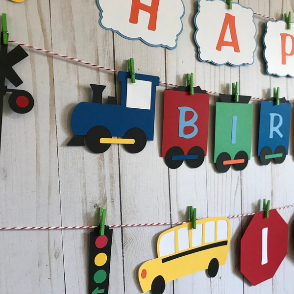 Cars Trucks Trains and Planes Banner - First Birthday - Boy Birthday - Transportation Banner - Automobiles - On The Move - Vehicle Party