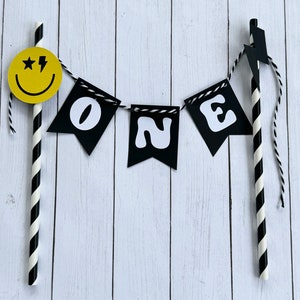 one happy dude cake topper | one happy dude | first birthday | smash cake topper | boy first birthday | one cool dude | retro smiley cake