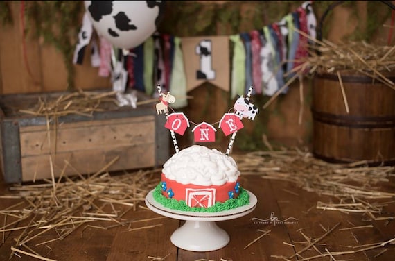 Farm Cake Topper Farm Smash Cake First Birthday Farm