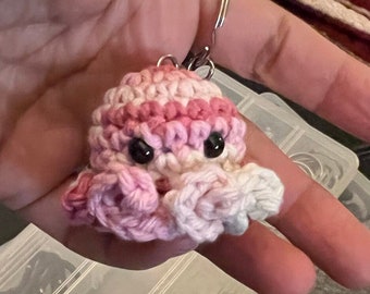 OctoBaby Keychains | Cotton | Washable | Handmade | Crocheted | Gift | Octopus | Keychain for a Backpack, Purse, Keys, & Lanyard