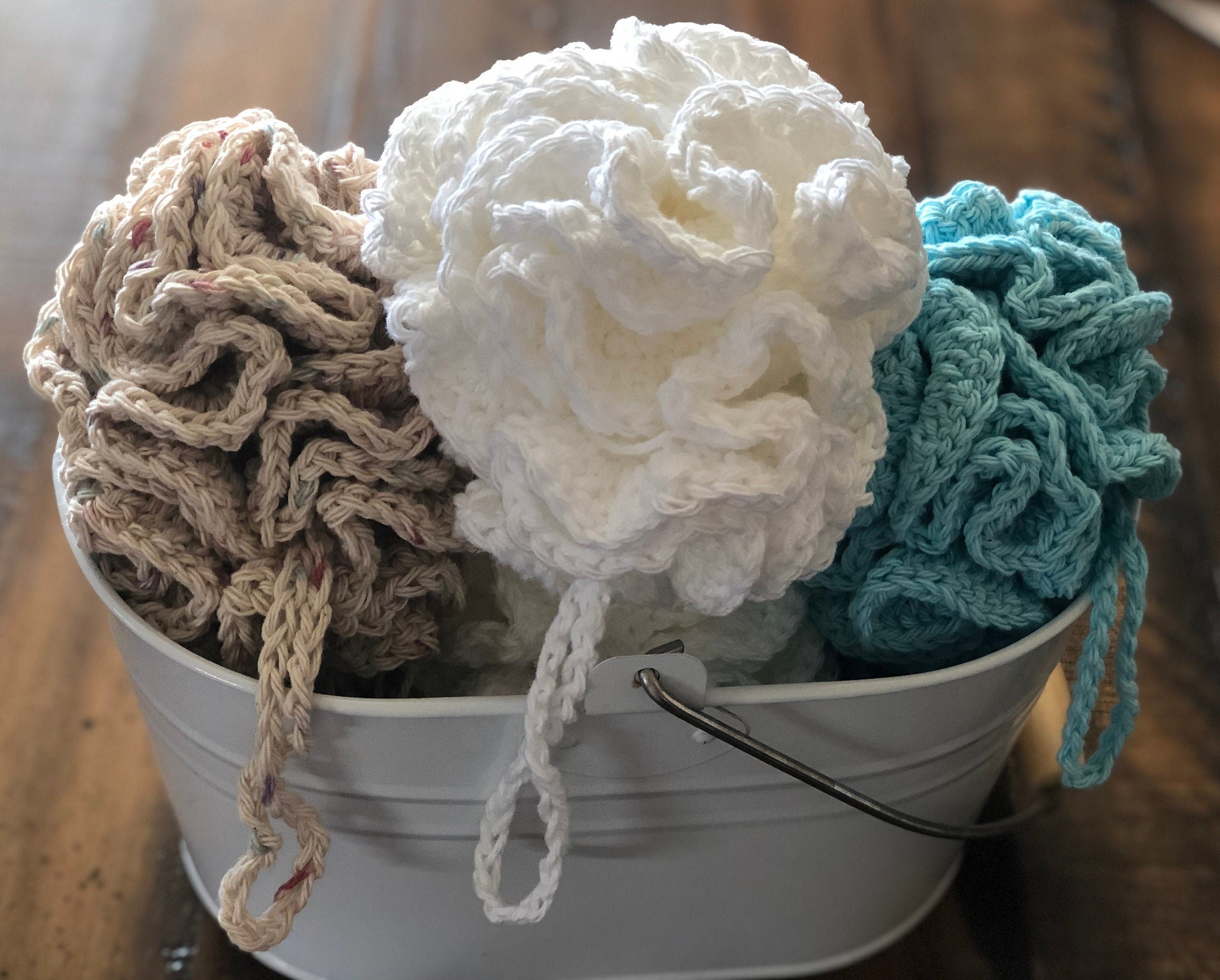 Eco Friendly Bath & Shower Pouf Loofah Wash Cloth Hybrid Etsy
