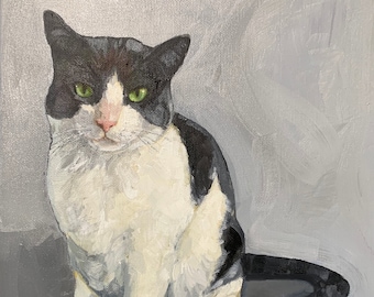 Custom Cat Oil Painting Commissioned Cat Portrait Cat Oil Painting from Photo Custom Pet Portrait Custom Cat Portrait Personalized Pet Art