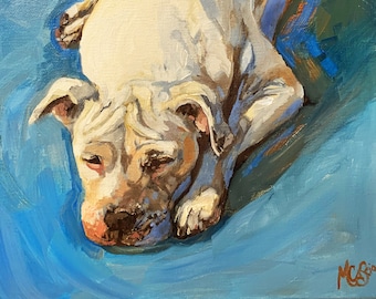 Custom Dog Oil Painting/Dog Painting from Photo/Custom Pet Portrait/Personalized Pet Art/Pet Wall Decor/Commissioned Dog Portrait