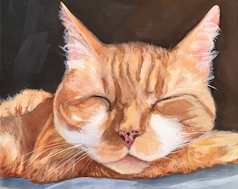 Custom Cat Oil Painting Commissioned Cat Portrait Cat Oil Painting from Photo Custom Pet Portrait Custom Cat Portrait Personalized Pet Art