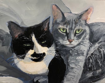 Custom Cat Oil Painting Commissioned Cat Portrait Cat Oil Painting from Photo Custom Pet Portrait Custom Cat Portrait Personalized Pet Art