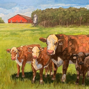 Custom Farm Animal Portrait/Custom Cow Painting/Custom Oil Portrait/Photo to Painting/Commissioned Oil Painting/Cow Painting/MonicaCascioArt