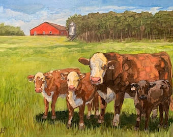 Custom Farm Animal Portrait/Custom Cow Painting/Custom Oil Portrait/Photo to Painting/Commissioned Oil Painting/Cow Painting/MonicaCascioArt