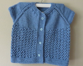 Baby Boy Blue Sweater / Hand Knitted Baby Boy Sweater 12 - 18 months old / Baby Shower Gift