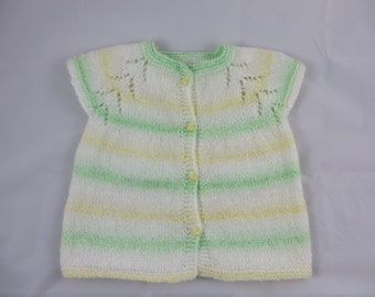 Baby Boy Green Yellow Sweater / Hand Knitted Baby Boy Vest 9-12 months old / Baby Shower Gift/Christmas Gift