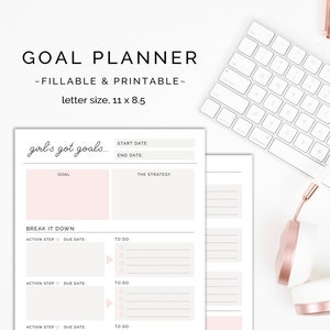 GOAL PLANNER Printable | Goal Printable | Goal Worksheet | Productivity Planner | Digital Planner | Instant Download | Goal Tracker