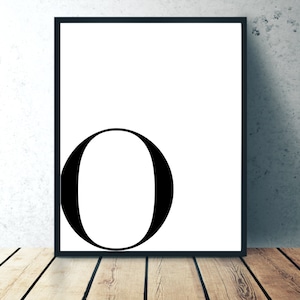 O - Custom Letter Wall Decor, Monogram Print, Minimalist Wall Art Print, Initial sign, Initial Letter Decor, Monogram Printable Art