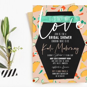 Let&#39;s Taco &#39;Bout Love Bridal Shower, Bachelorette Party, Invite, Fiesta - Printed or Printable
