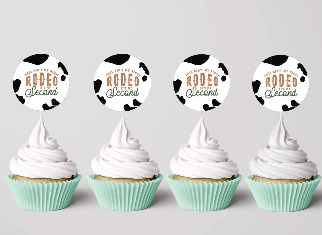 Rodeo Birthday Cupcake Toppers Second Birthday Toppers Etsy