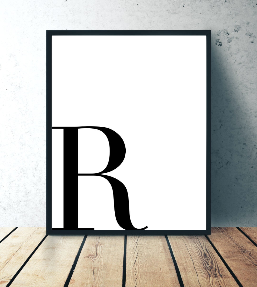 R - Custom Letter Wall Decor, Monogram Print, Minimalist Wall Art Print ...