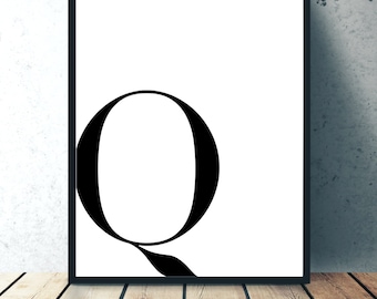 letter q printable etsy