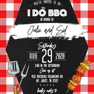 I Do BBQ - Engagement Party, Bachelor Bachelorette, Wedding Bridal Shower, Invite - Digital