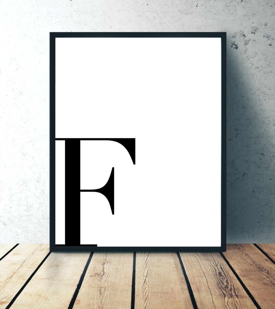 F - Custom Letter Wall Decor, Monogram Print, Minimalist Wall Art Print ...