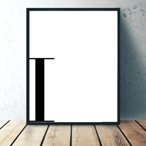 I - Custom Letter Wall Decor, Monogram Print, Minimalist Wall Art Print, Initial sign, Initial Letter Decor, Monogram Printable Art