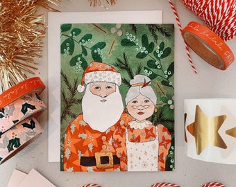 CARD: "Mr. + Mrs. Claus" holiday Christmas card