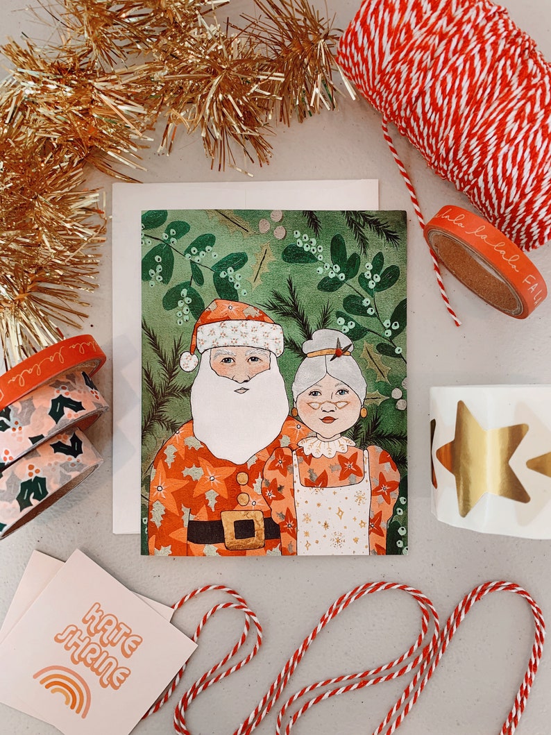 CARD: Mr. Mrs. Claus holiday Christmas card image 1