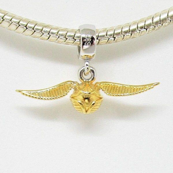 Sterling Silver Golden Snitch Charm for European Bracelets