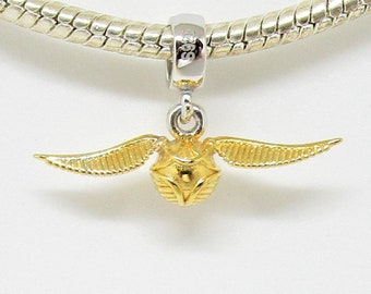 Sterling Silver Golden Snitch Charm for European Bracelets