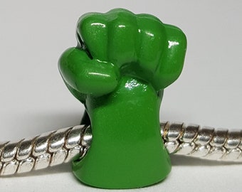 Green Incredible Hulk Hand Charm for European Bracelets