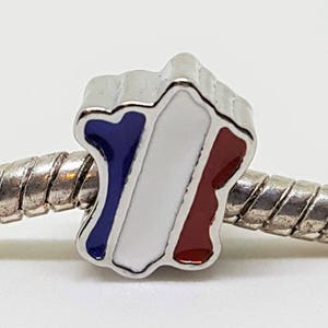 Mapa de Plata Francia / Encanto de la Bandera Francesa para Pulseras Europeas
