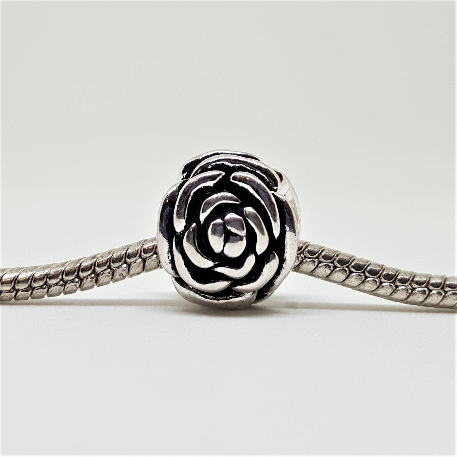 Wholesale 20pcs Rose Cz Heart Silver European Bracelet Spacer Charm Bead D159 