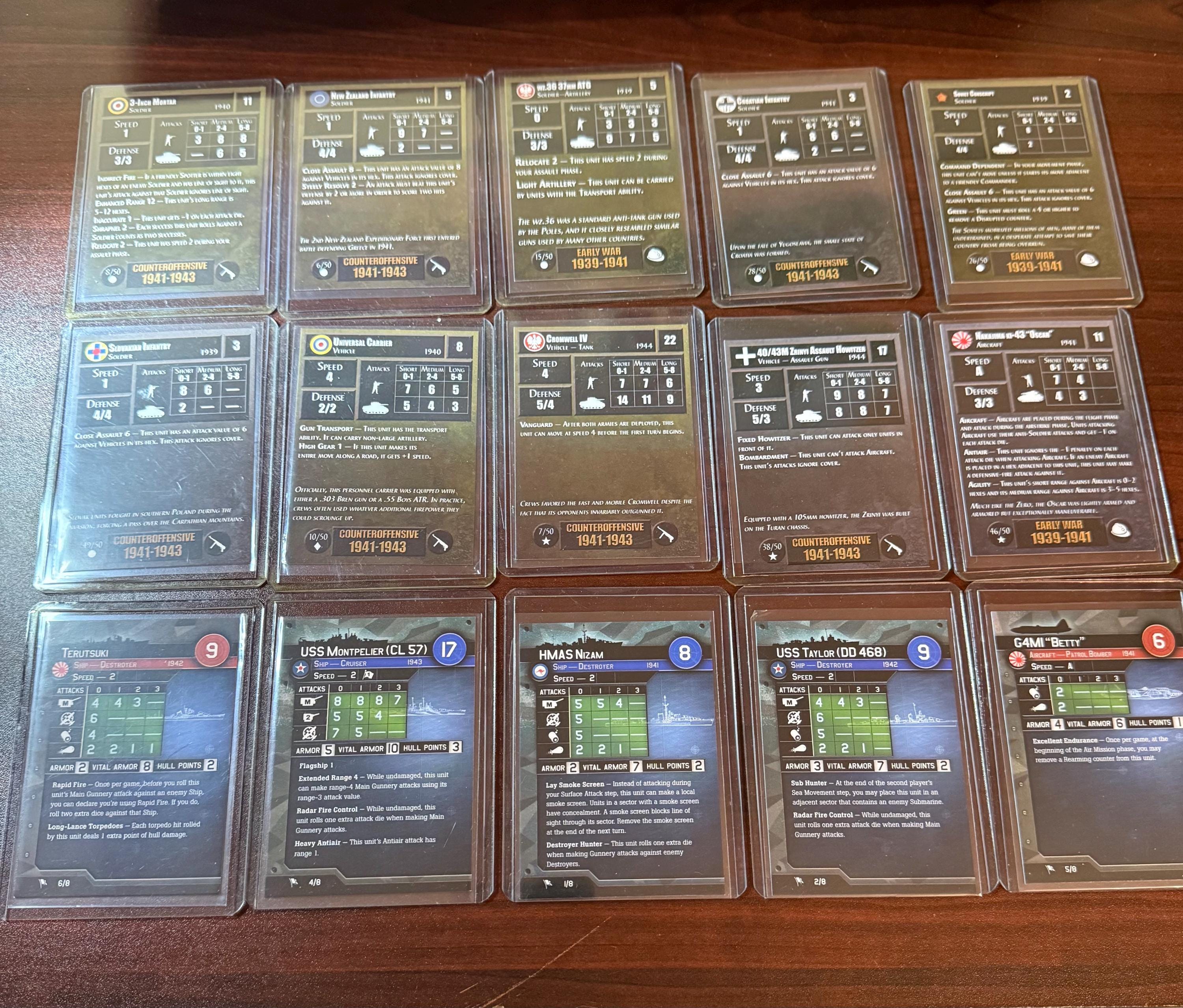 Axis & Allies 48 Card Collection All Cards in Hard Case Protective ...