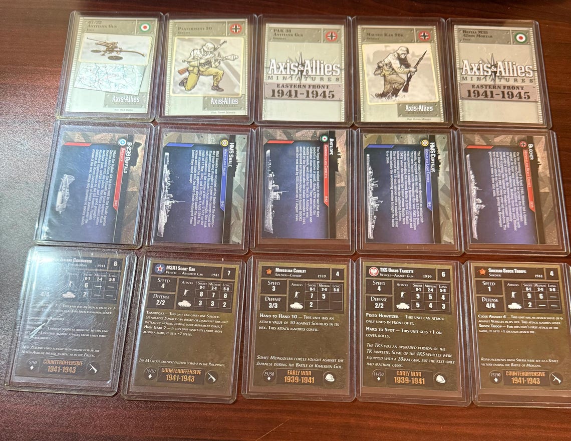 Axis & Allies 48 Card Collection All Cards in Hard Case Protective ...