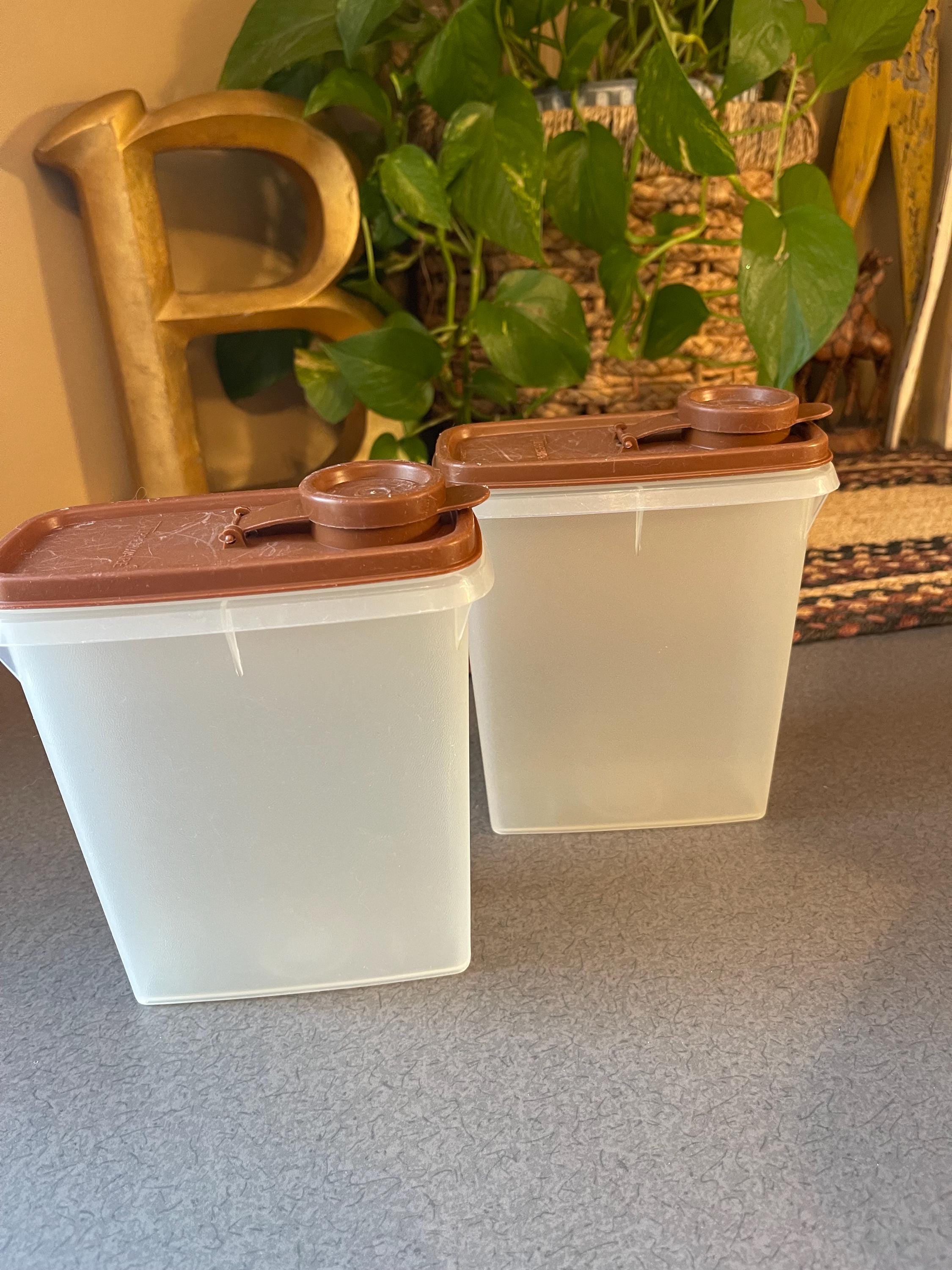 Vintage TUPPERWARE Store N Pour Jr Pitcher Container with lids set of 2