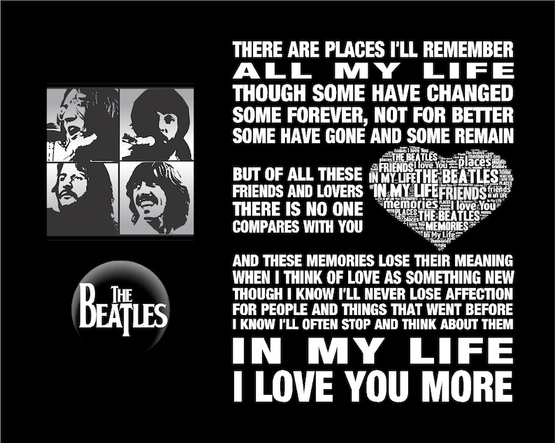 The Beatles Song Music Lyrics In My Life Poster Print John Lennon