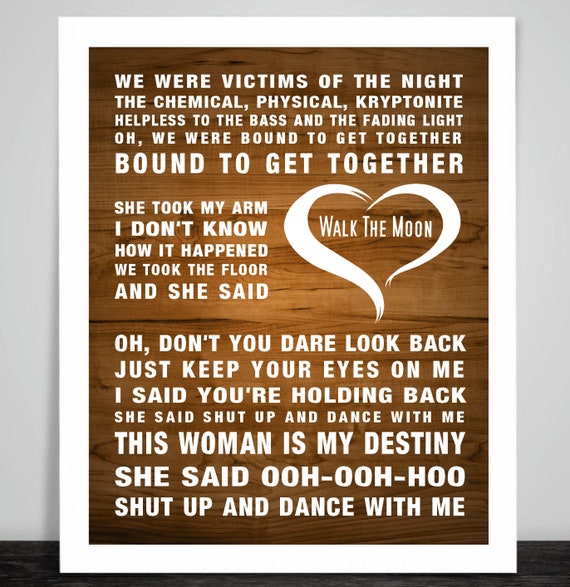 Walk The Moon Shut Up And Dance Music Song Lyrics Textured Etsy