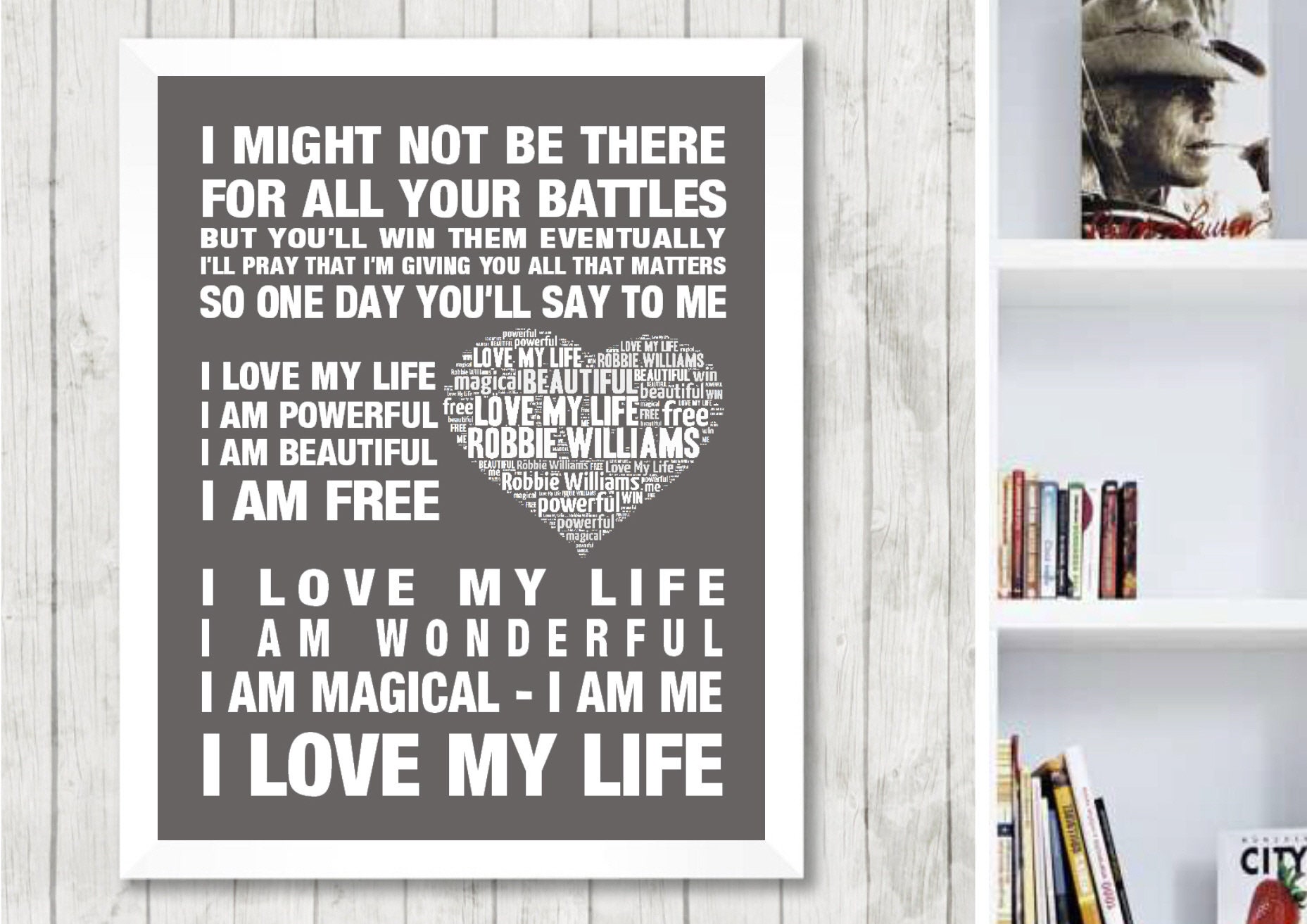 Robbie Williams Love My Life Music Love Song Lyrics Wall Art Etsy