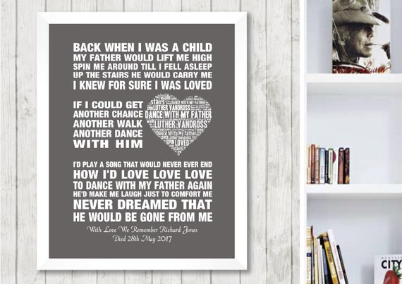 Personalised Luther Vandross Dance With My Father Music Song Etsy