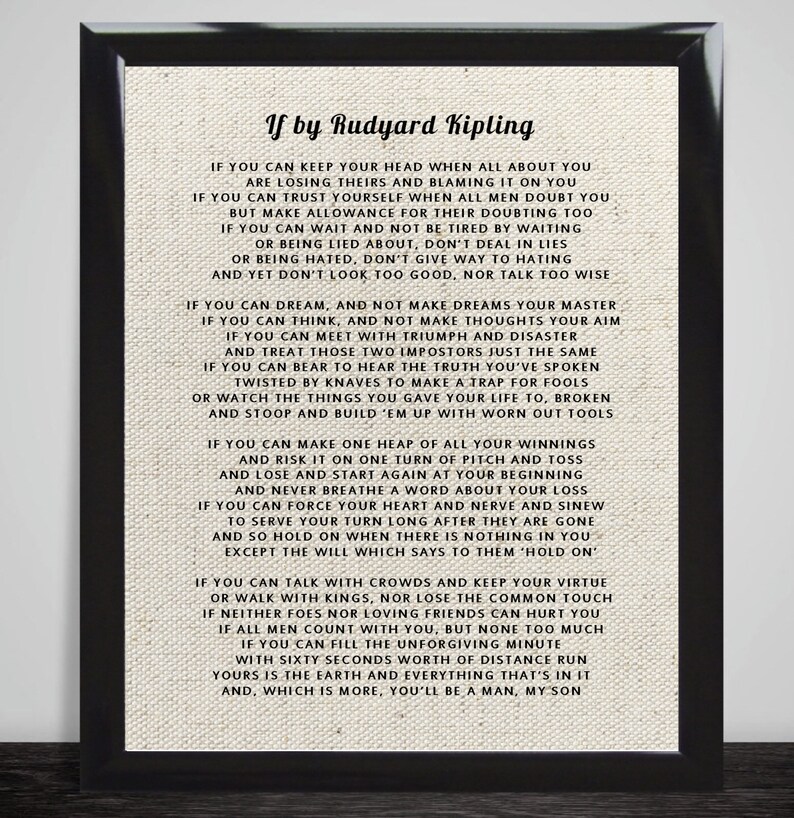 IF by Rudyard Kipling Print Poem Quote Fabric Stars. You Will Be a Man