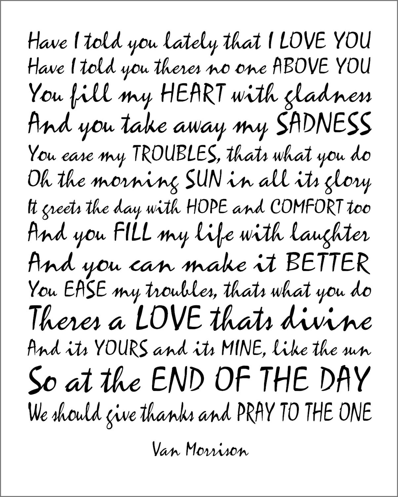 Have I Told You Lately Lyrics Deutsch Van Morrison Have I Told You Lately Music Song Lyrics. - Etsy UK