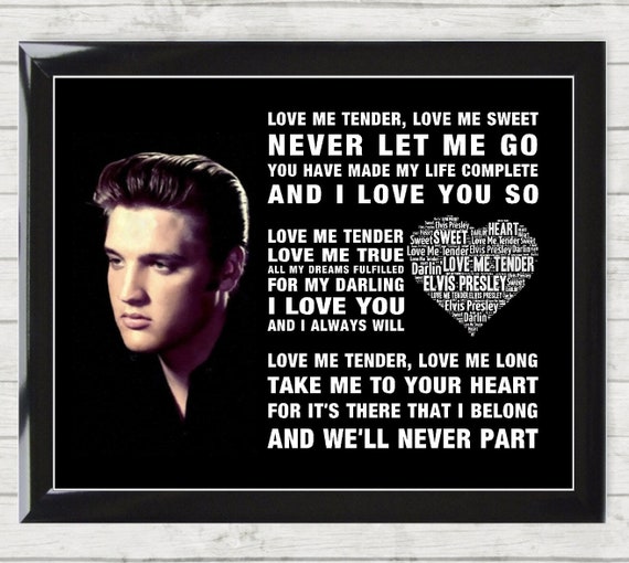 Elvis Presley Love Me Tender Song Poster Art Print Wonder Of Etsy Elvis Presley Love Me Tender Song Poster Art Print Wonder Of Etsy