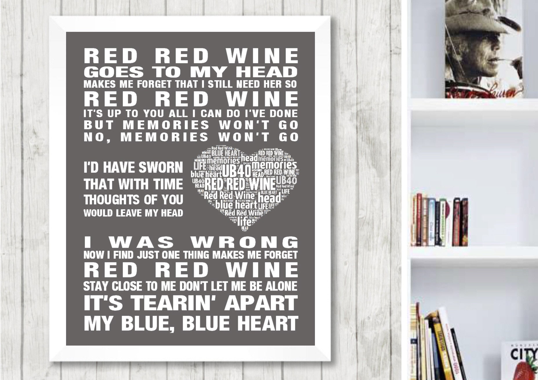 UB40 Red Red Wine Music Love Song Lyrics Wall Art Print Home 