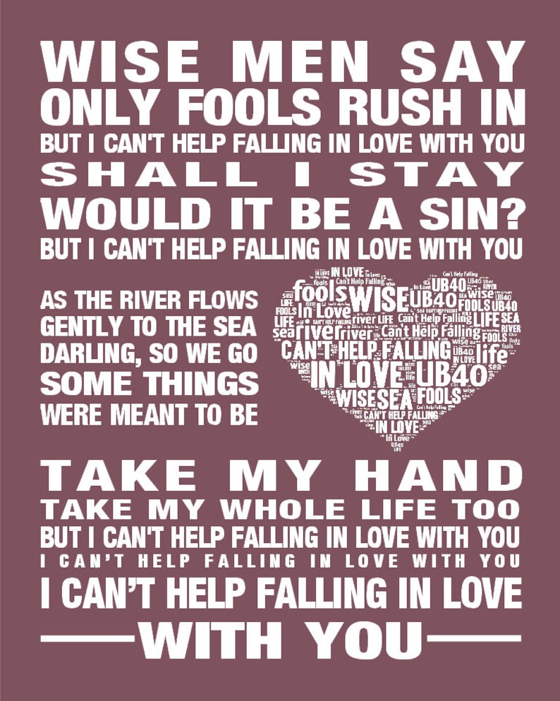 Can t be with you. Falling in love with you. ub40 i can&#039;t help falling in love with you.