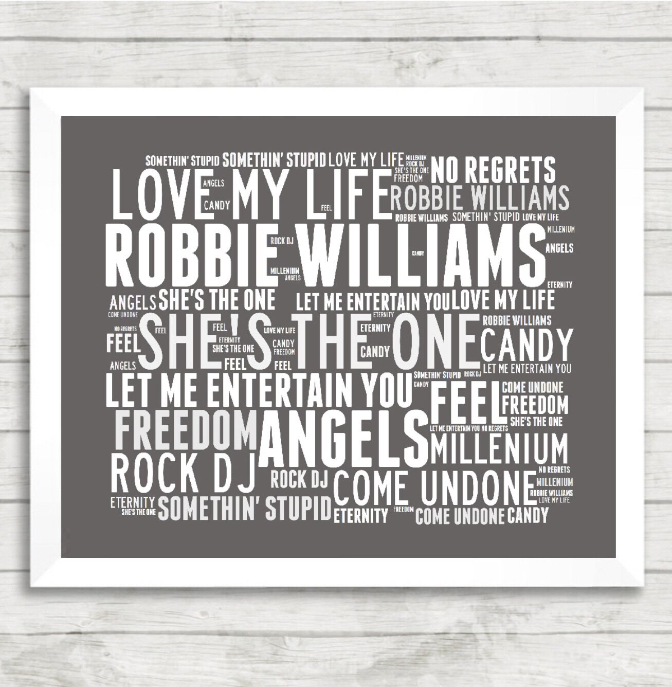 Robbie Williams Music Song Titles Lyrics Landscape Wall Art Etsy Robbie Williams Music Song Titles Lyrics Landscape Wall Art Etsy