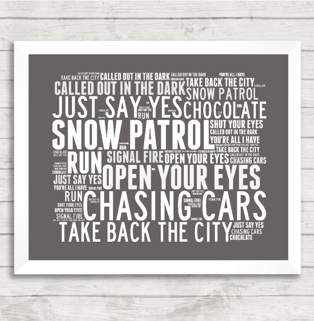 Chasing Cars Lyrics - Etsy UK