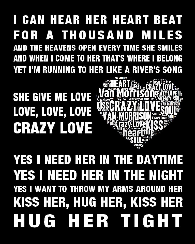 VAN MORRISON Crazy Love Music Song Lyrics Wall Art Print Home - Etsy
