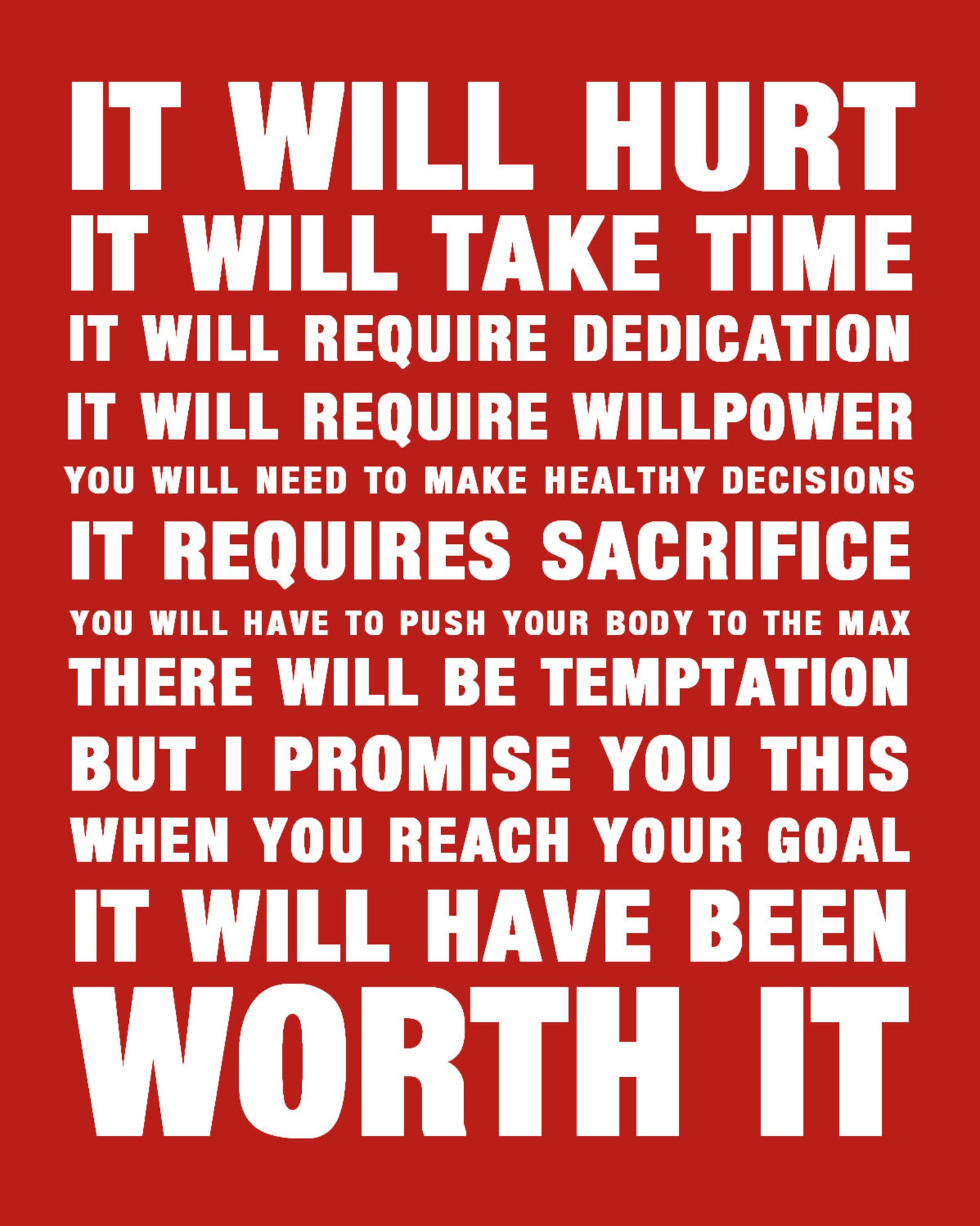 Inspirational Motivational Sports Quote It Will Hurt. Home | Etsy