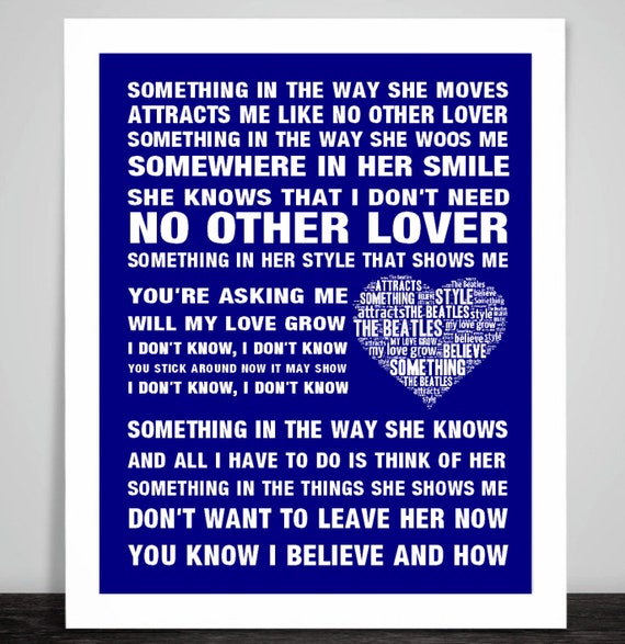 The Beatles Something Music Love Song Lyrics Wall Art Print Etsy