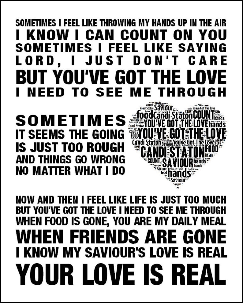CANDI STATON You've Got the Love Music Song Lyrics Wall Art Print